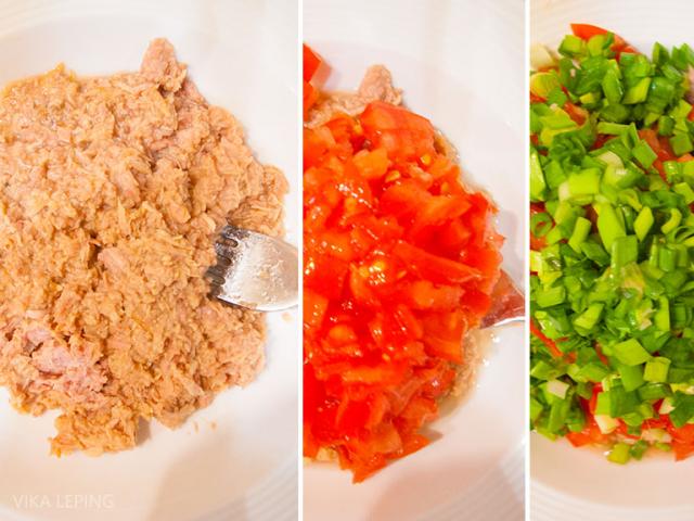 Kohlsalat mit Thunfisch und Tomaten: Diätrezept Kohlsalat mit Thunfischkonserven